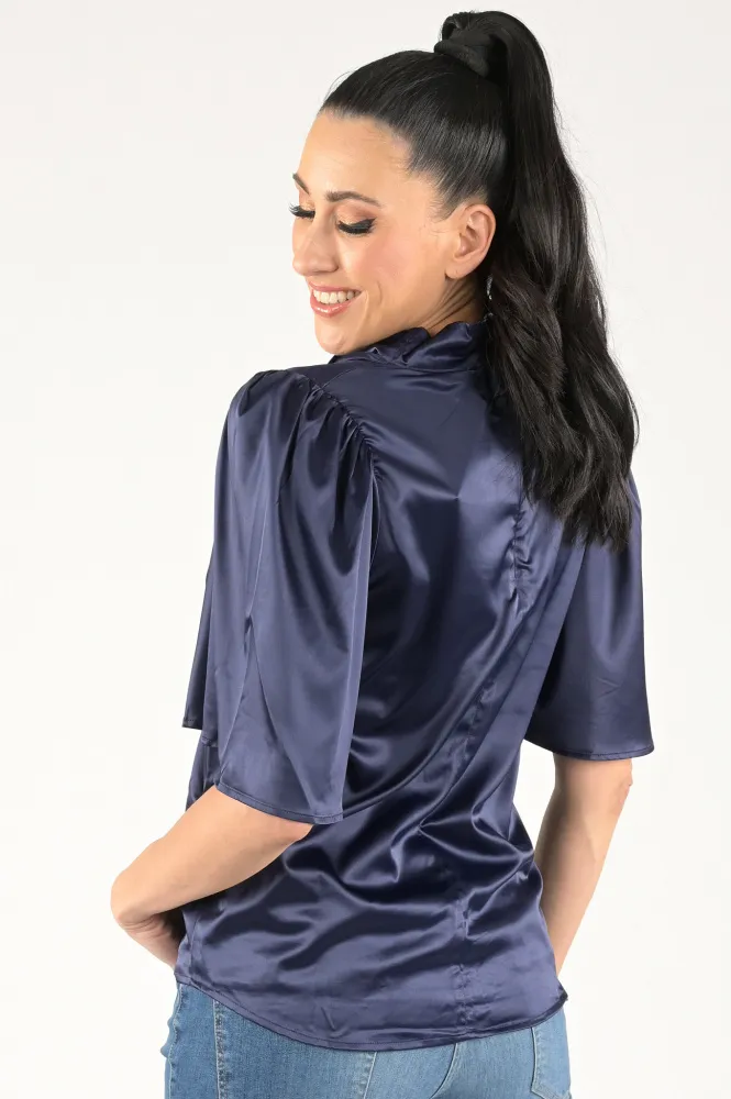 CO'COUTURE BLOUSE KORTE MOUW MARINE  