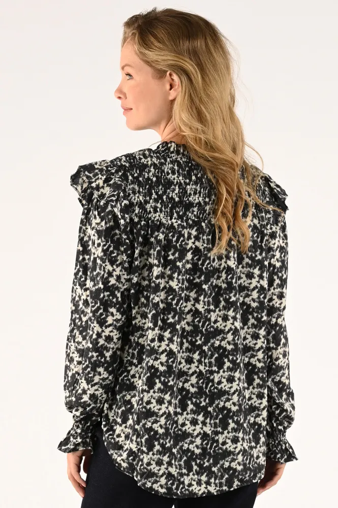 CO'COUTURE BLOUSE LANGE MOUW ANTRACIET  