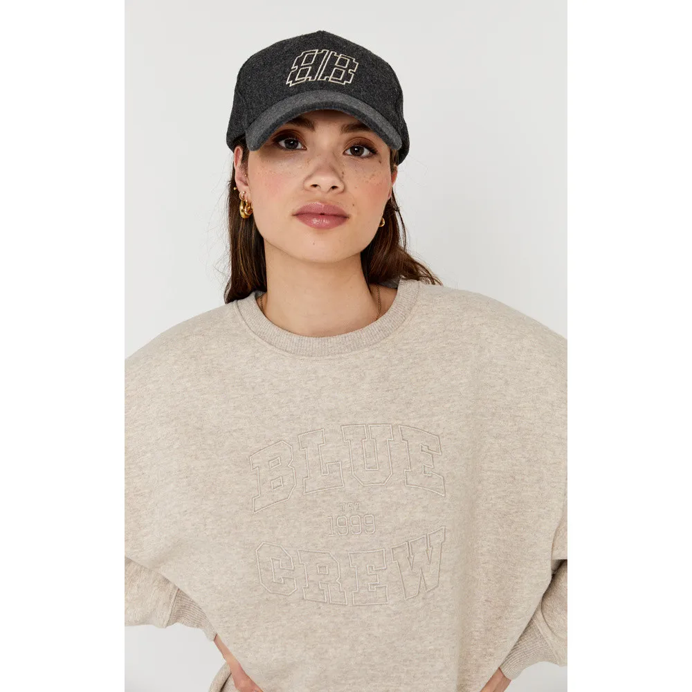   Anna Blue Blue Crew Sweater Beige