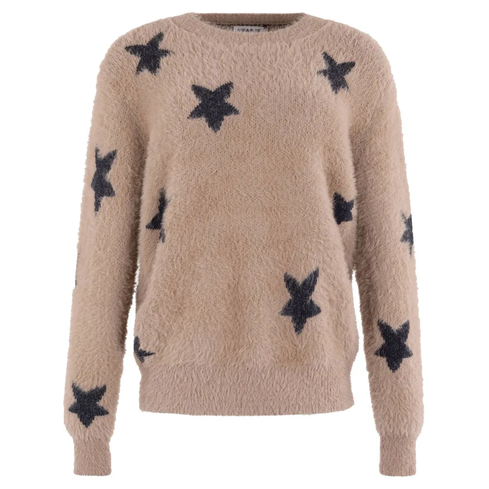   Anna Blue Star V Pullover Bruin 1