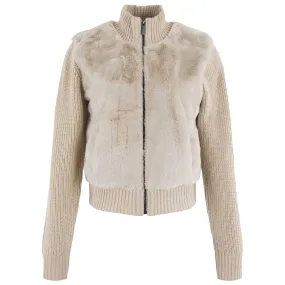Anna Blue Vest Furry Ivoor            