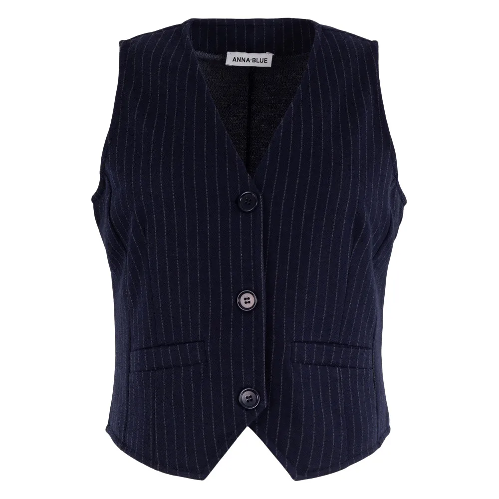   Anna Blue Vesty Gilet Donker Blauw