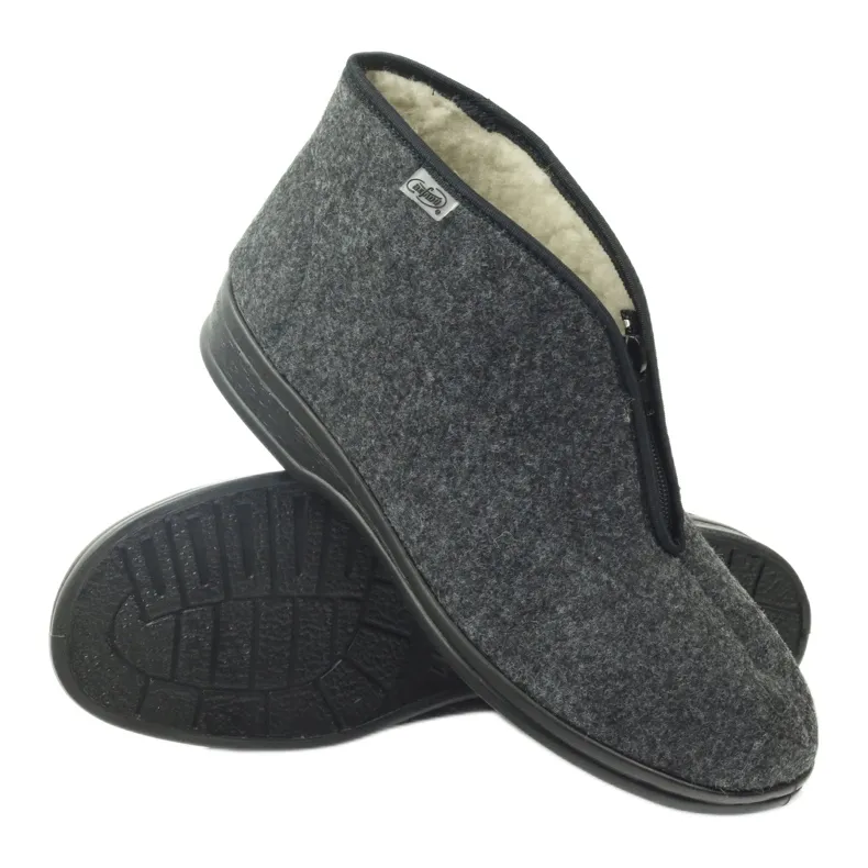 Befado herenschoenen warme pantoffels 100M047 grijs