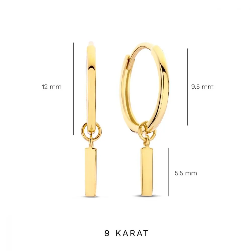 Beloro Jewels Della Spiga Esta 9 karaat creolen (9.5 mm)