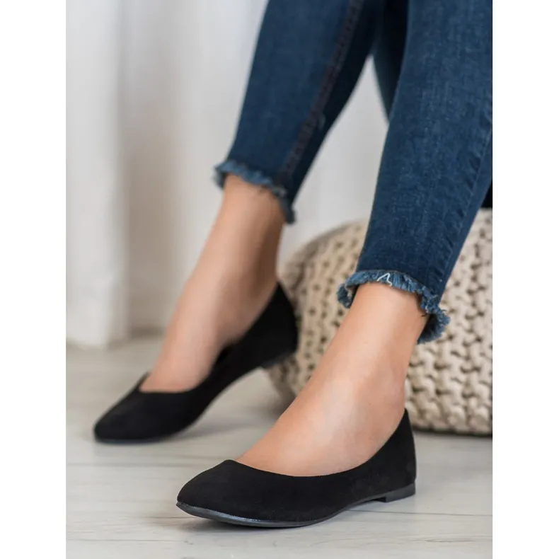 Best Shoes Suède ballerina's zwart