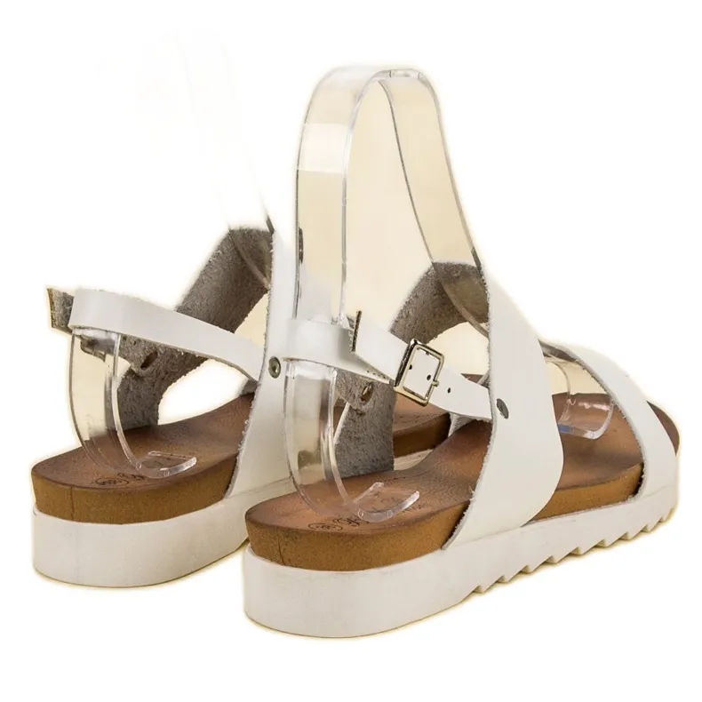 Best Shoes Witte platte sandalen