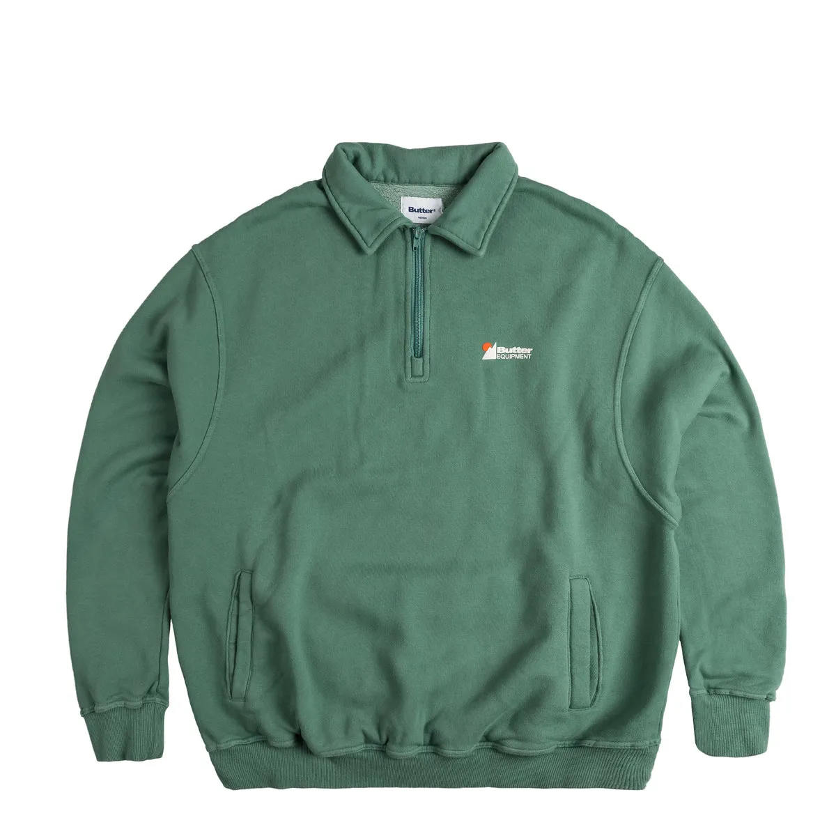 Butter Goods Pigment Dye 1/4 Zip Pullover Jungle Wood