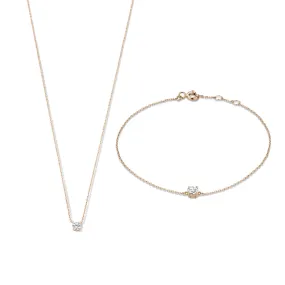 Cadeau d'Isabel 14 karaat rosé gouden collier en armband giftset