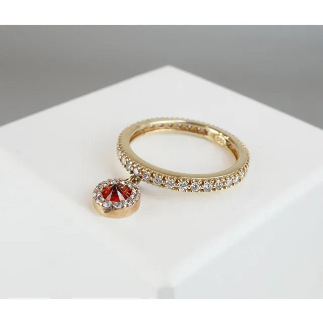 CHRISTIAN 14 KARAAT GEEL EN ROSé GOUDEN RING MET HANGER