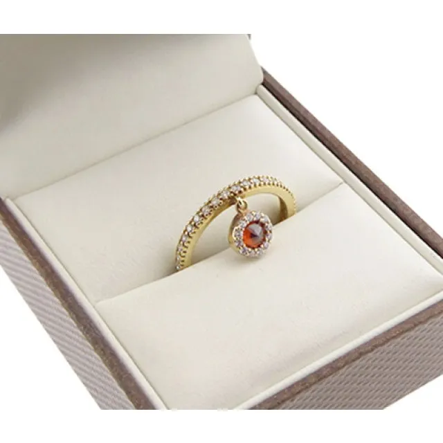 CHRISTIAN 14 KARAAT GEEL EN ROSé GOUDEN RING MET HANGER