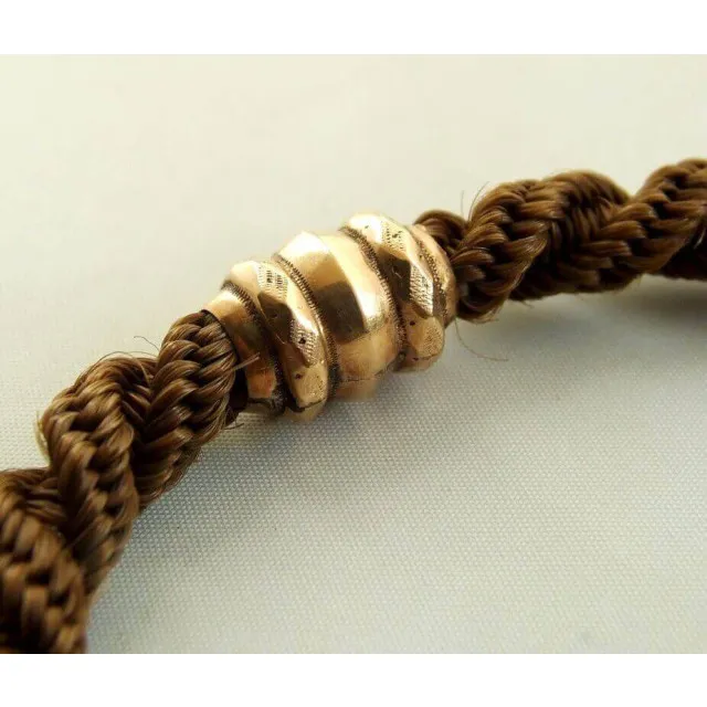Christian 14 karaat rosé gouden armband met echt haar