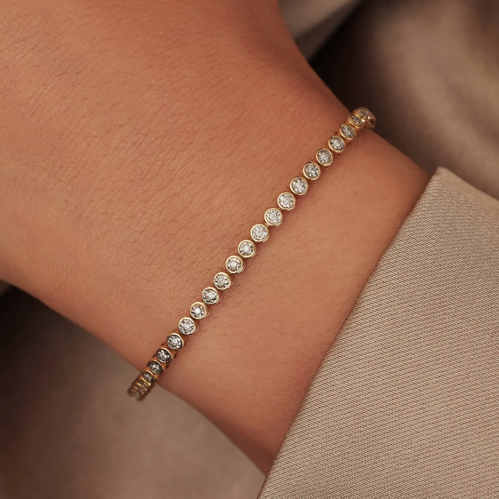 De la Paix Alfie 14 karaat gouden tennis armband met diamant 0.36 karaat