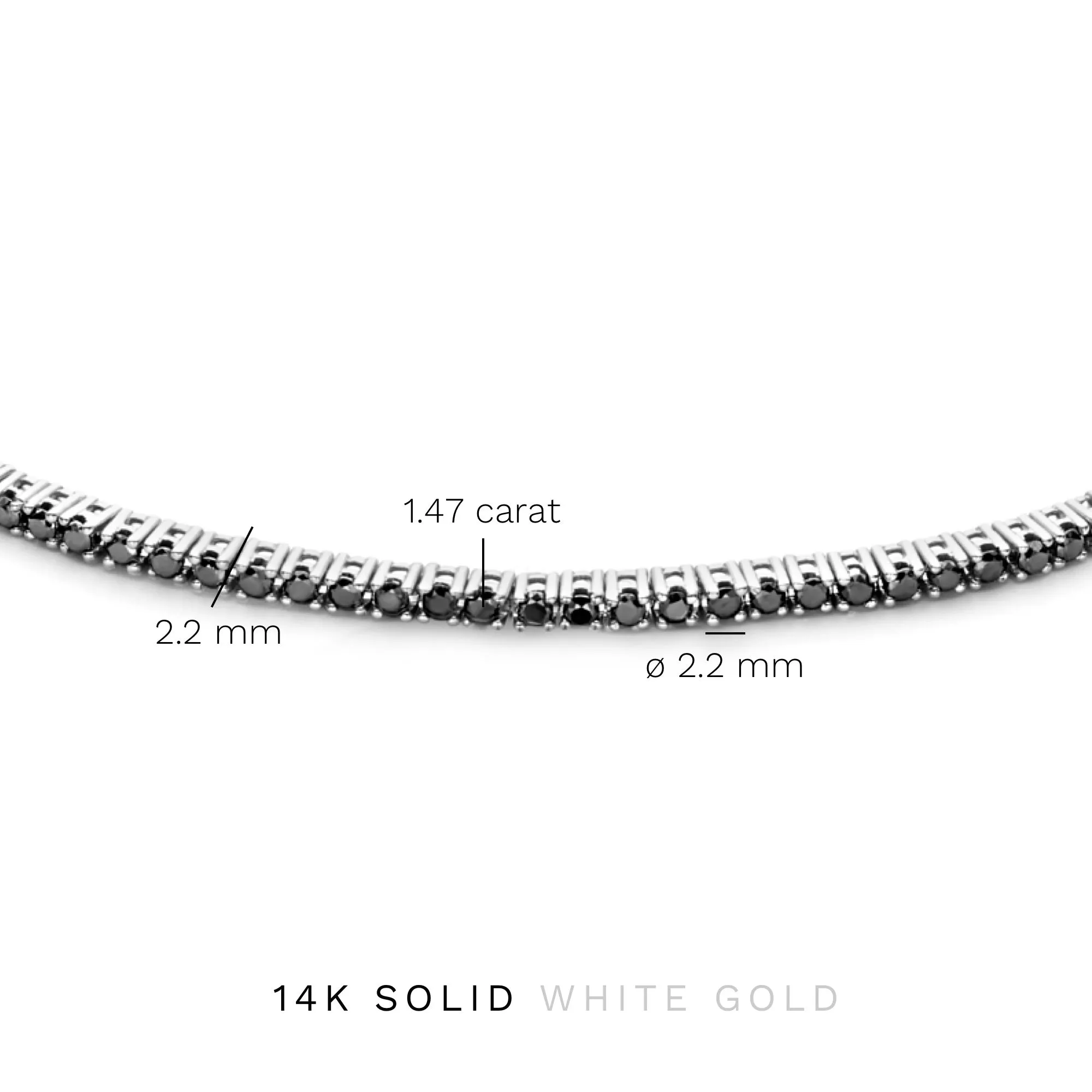 De la Paix Cecile 14 karaat witgouden tennis armband met zwarte diamant 1.47 karaat