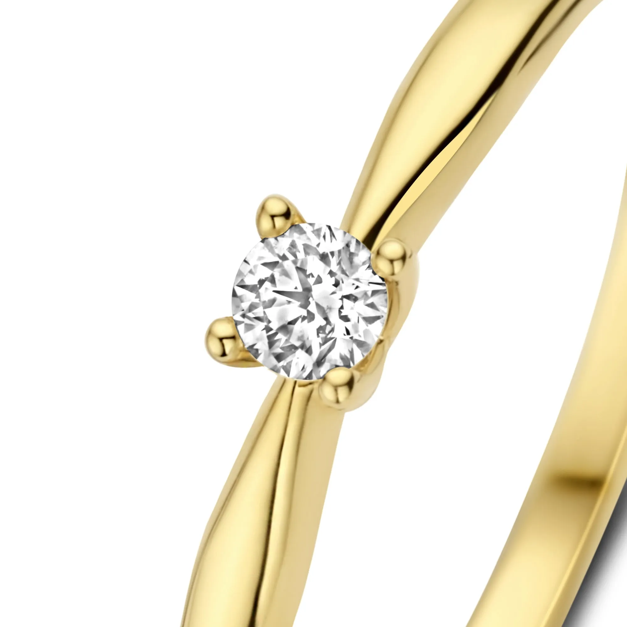 De la Paix Celesse 14 karaat gouden ring met diamant 0.07 karaat