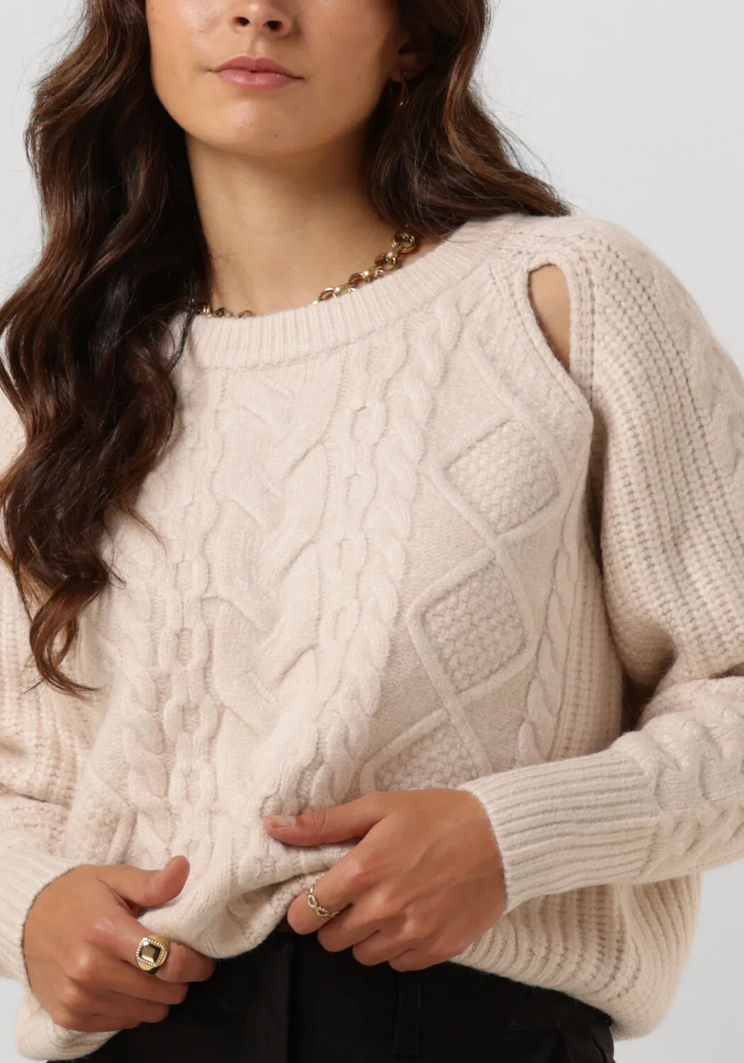 ecru co'couture trui new row cable knit