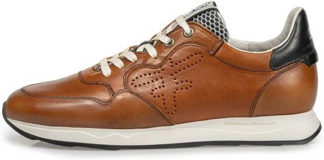 Floris van Bommel leren sneakers cognac