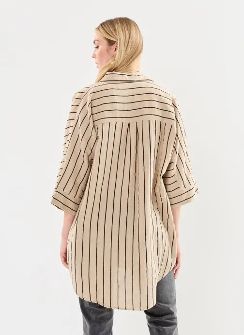      ICHI IAFOXA STRIPED BEACH SH  BEIGE   