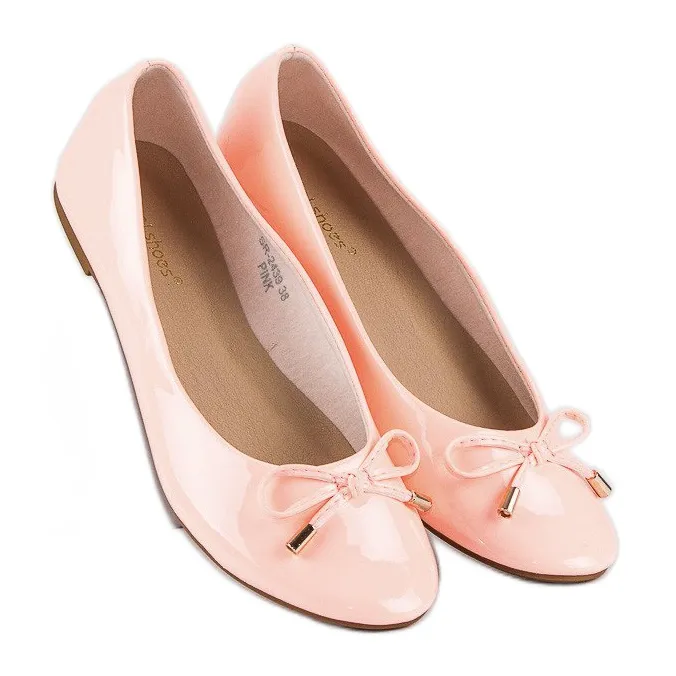 Ideal Shoes Gelakte roze ballerina's