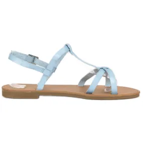 Ideal Shoes Lichtblauwe sandalen