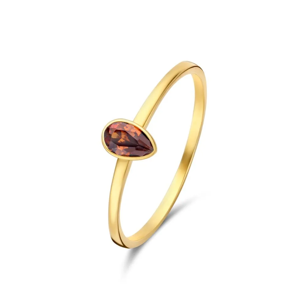 Isabel Bernard Baguette Brune 14 Karaat Gouden Ring