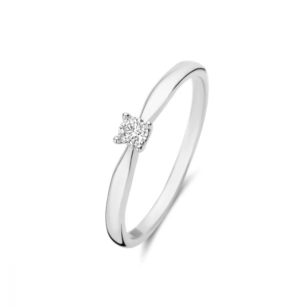 Isabel Bernard De la Paix Christine 14 karaat witgouden ring | diamant 0.10 ct |