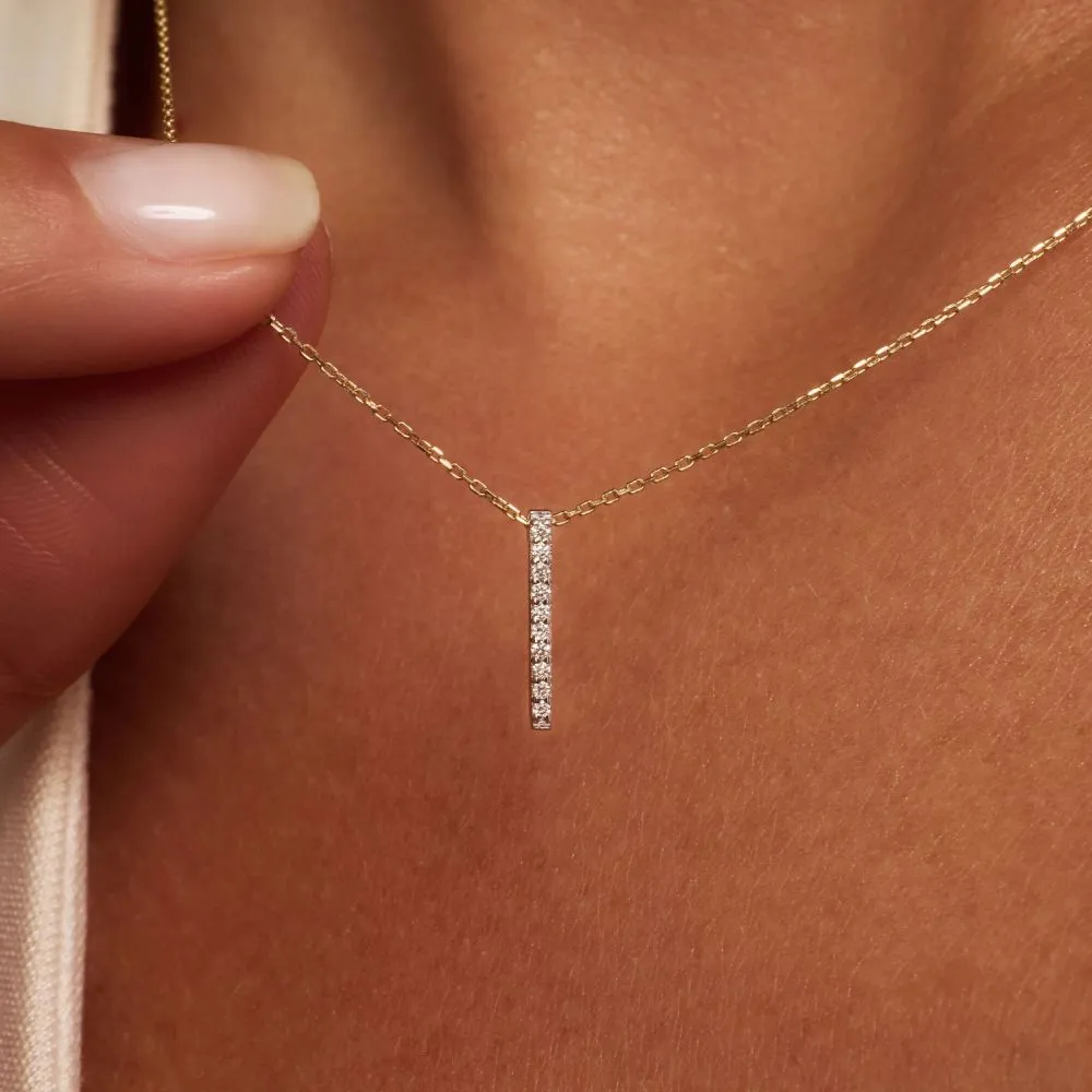 Isabel Bernard De la Paix Flavie 14 karaat gouden collier met diamant 0.06 karaat