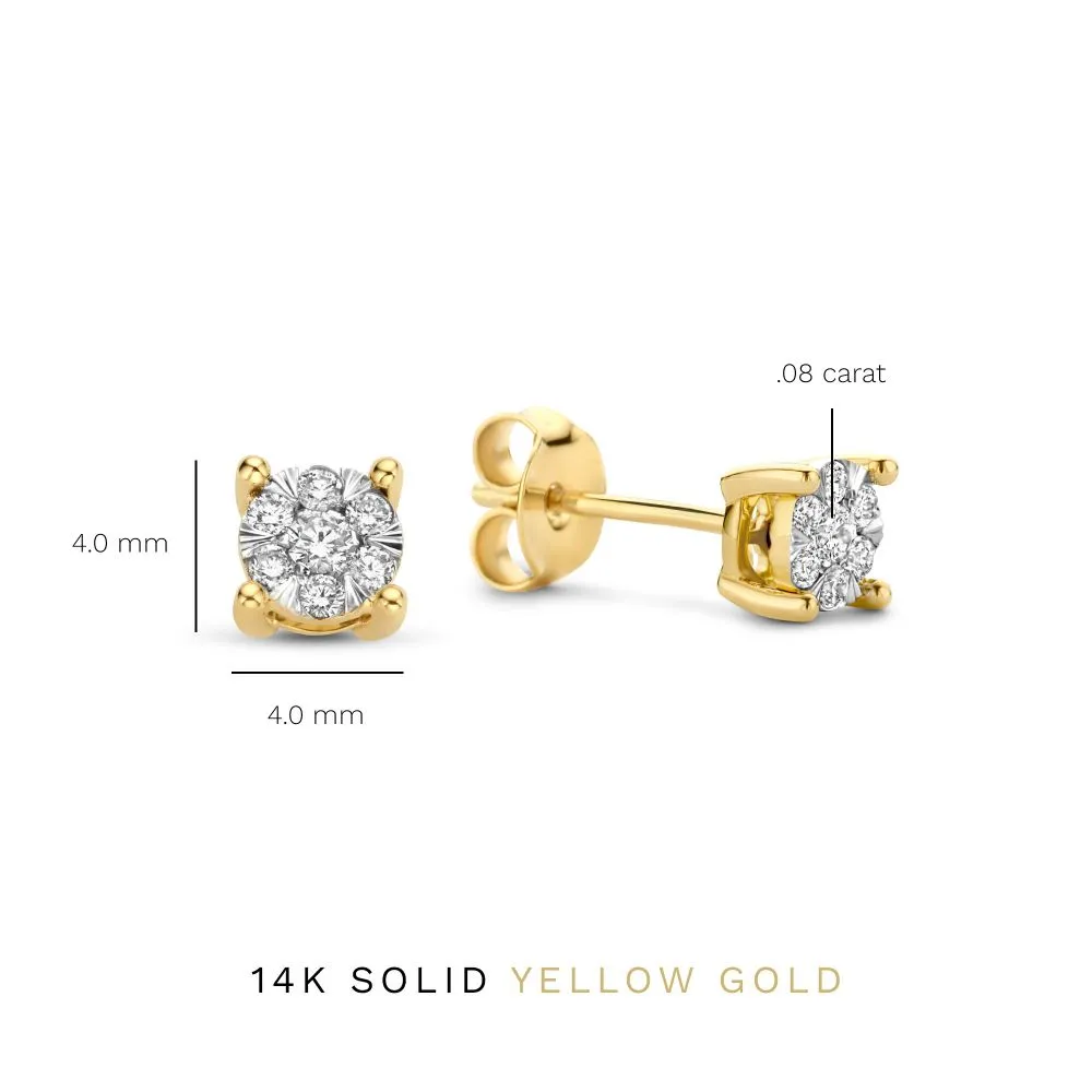 Isabel Bernard De la Paix Hanaé 14 karaat gouden oorknoppen | diamant 0.16 ct |