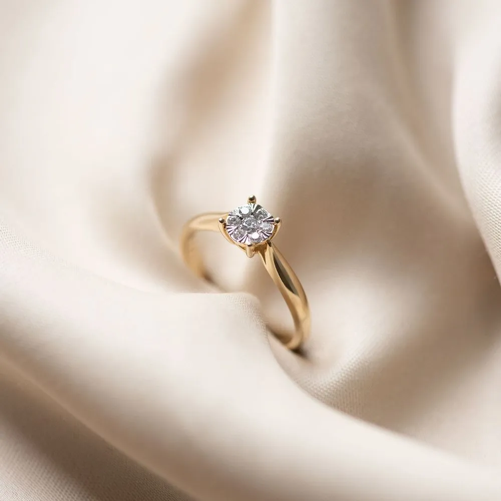 Isabel Bernard De la Paix Hanaé 14 karaat gouden ring | diamant 0.14 ct |