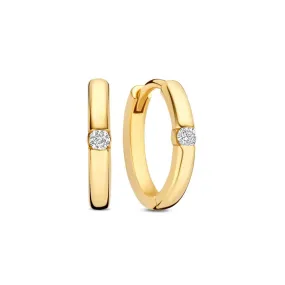 Isabel Bernard De la Paix Mia 14 karaat gouden oorbellen met diamant 0.06 karaat