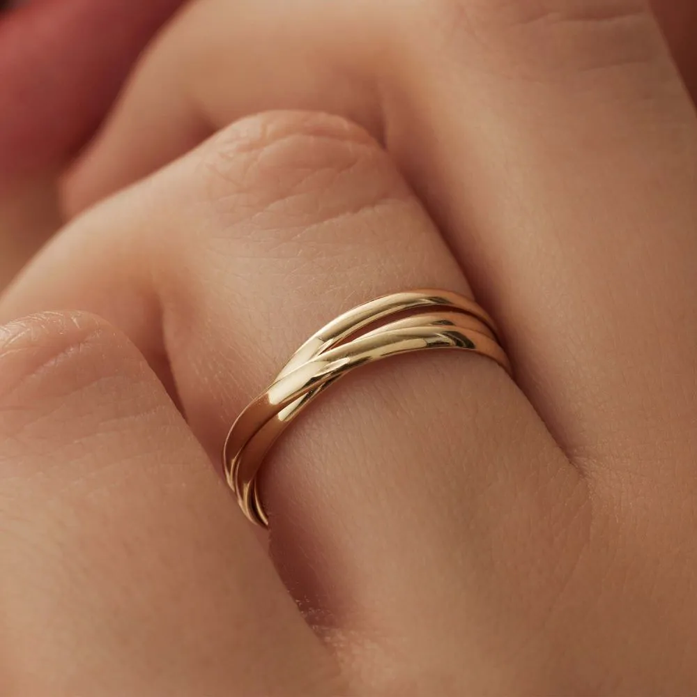 Isabel Bernard Rivoli Méline 14 Karaat Gouden Trinity Ring