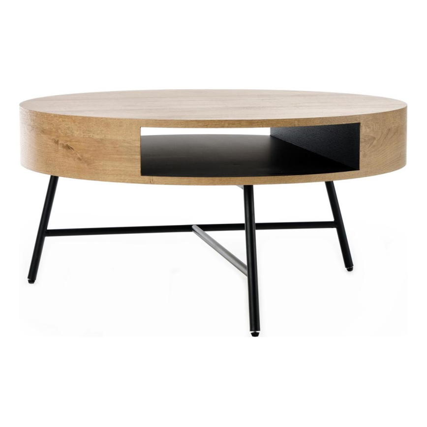 Koffie Tafel CAMILA 41x80 cm goud eiken/zwart