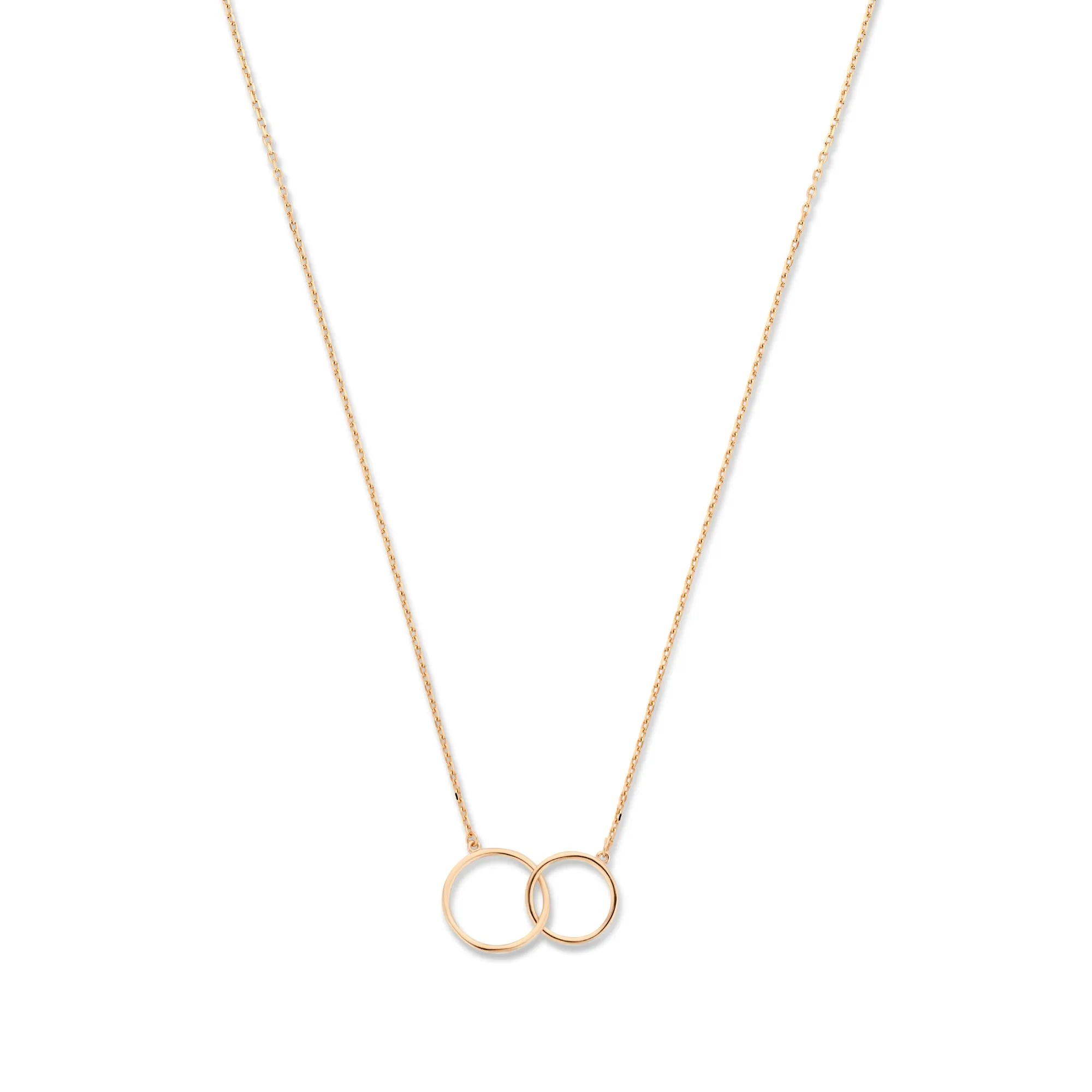 La Concorde Loulou 14 karaat rosé gouden collier met twee ringen