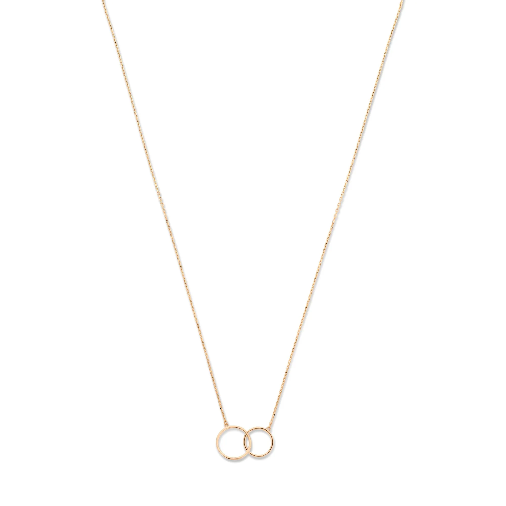 La Concorde Loulou 14 karaat rosé gouden collier met twee ringen