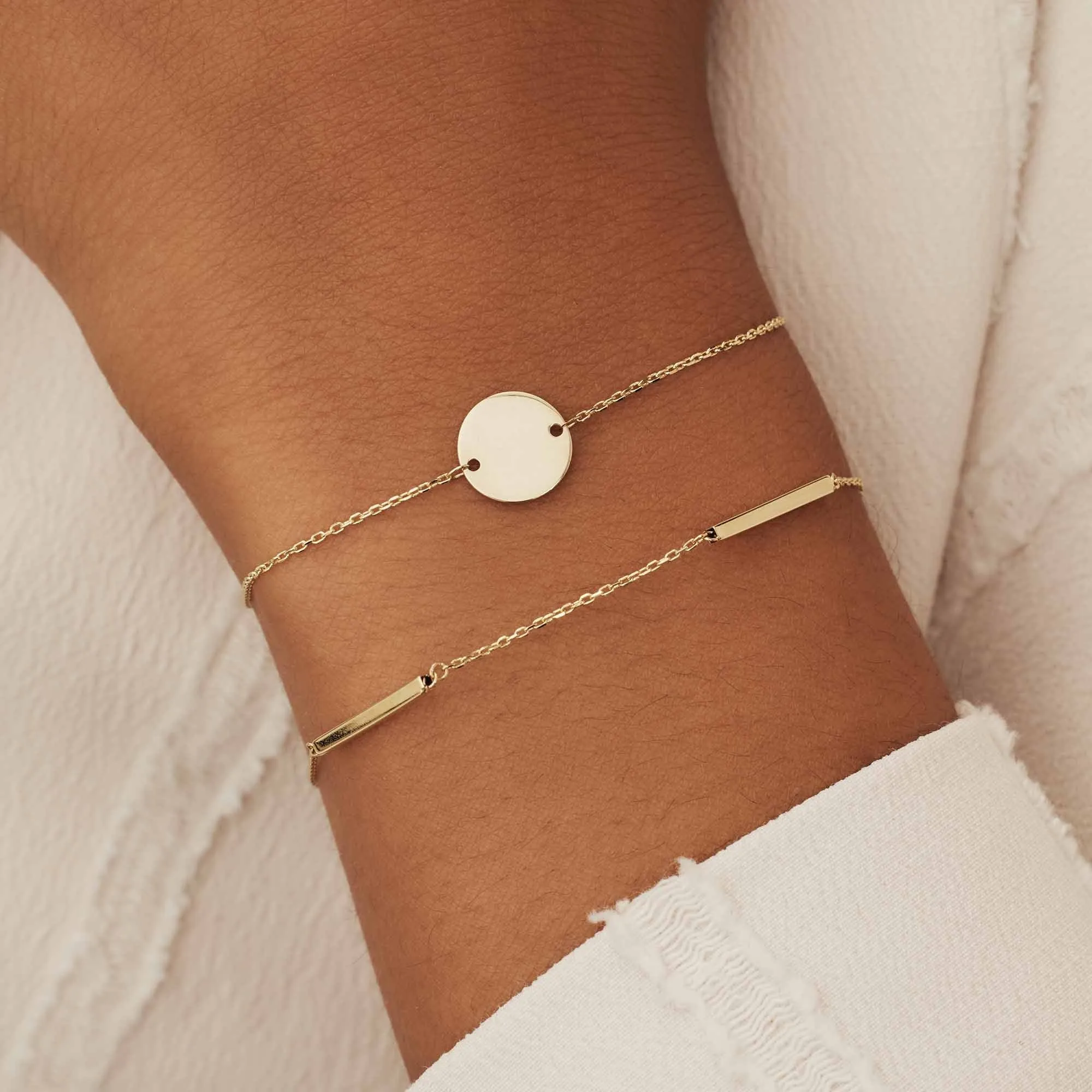 Le Marais Jolie 14 karaat gouden armband met 3 staafjes