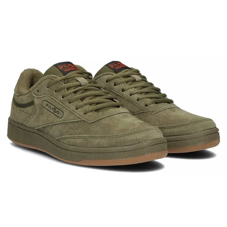 Leren schoenen Filippo MSP2123 / 22 Kh kaki khaki groente