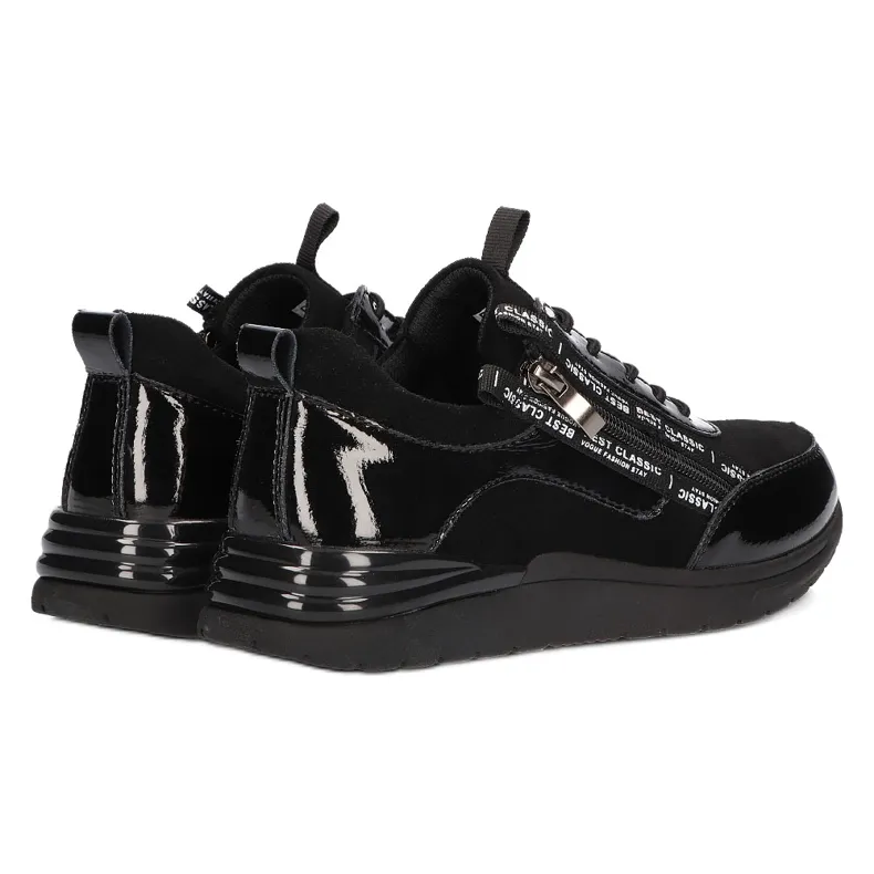Leren sneakers Filippo DP3149 / 21 BK zwart