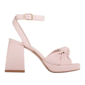 Marco Shoes Poederroze plateausandalen beige