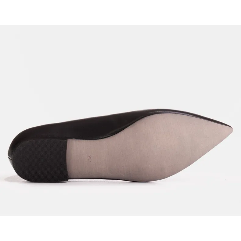 Marco Shoes Zwarte nerfleer ballerina's