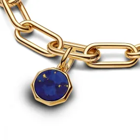 Pandora ME Gold Plated Blauwe Graveerbare Mini Medaillon Bedel