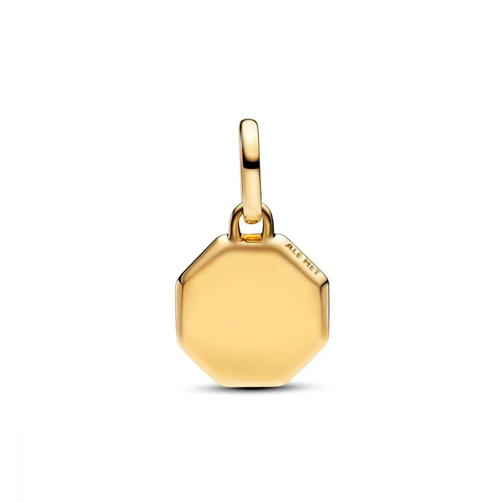 Pandora ME Gold Plated Blauwe Graveerbare Mini Medaillon Bedel