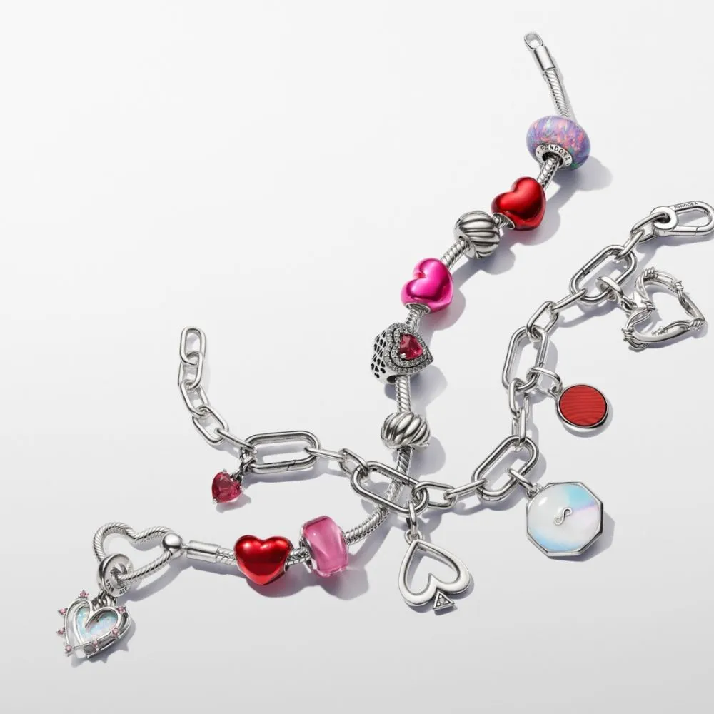 Pandora Moments Gold Plated Facetgeslepen Rode Oneindigheidscirkel Hangende Bedel
