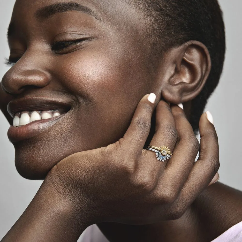 Pandora Moments Gold Plated Hemelse Sprankelende Zon Ring