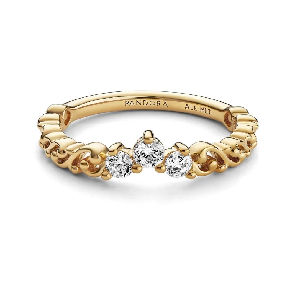 Pandora Moments Gold Plated Regal Swirl Tiara Ring