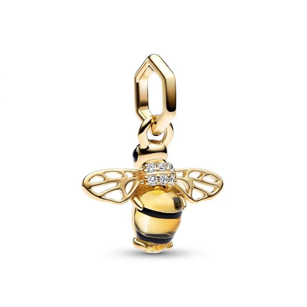 Pandora Moments Gold Plated Sprankelende Bij Hangende Bedel