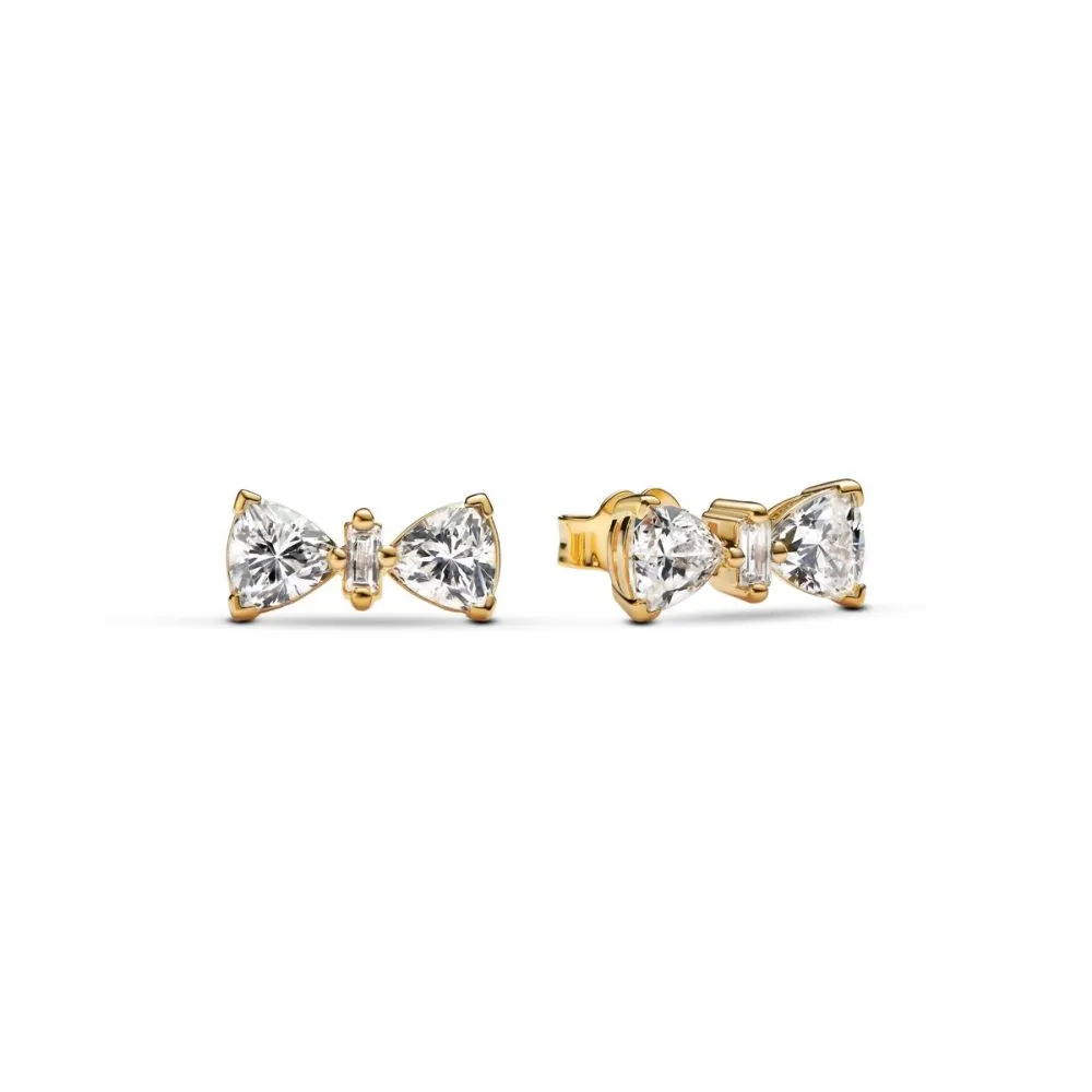 Pandora Timeless Gold Plated Sprankelende Strik Oorknoppen