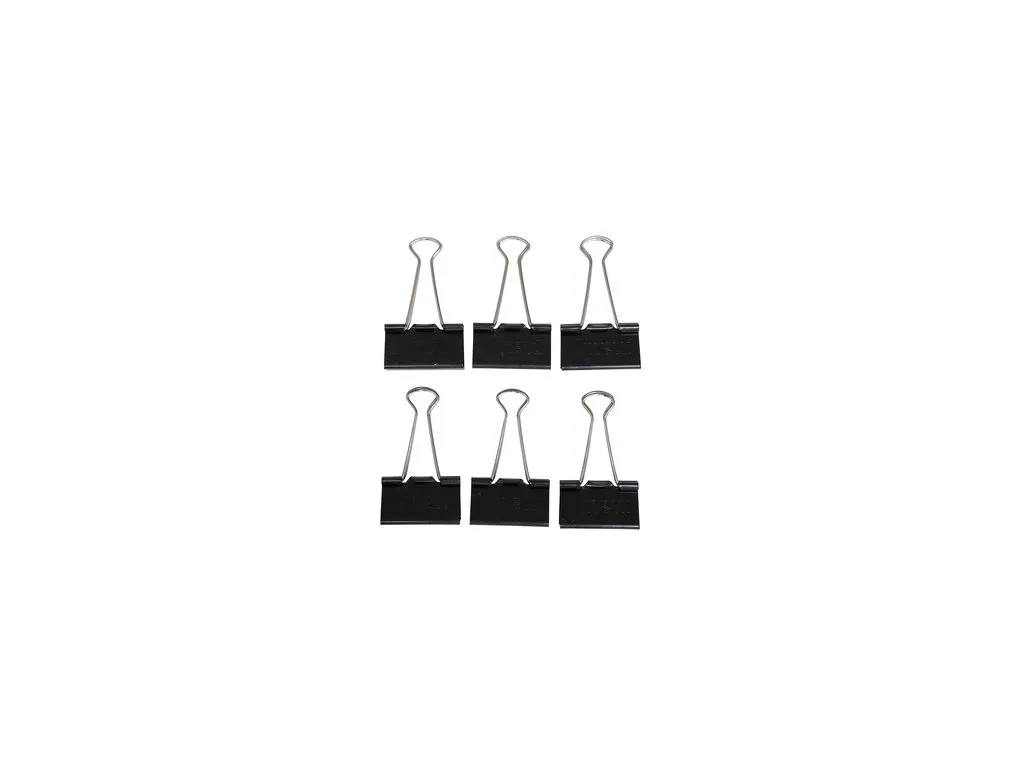 Papierklem MAUL 215 foldback 41mm capaciteit 19mm zwart 6 stuks