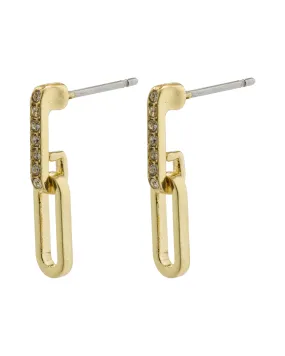 Pilgrim Pilgrim ELISE recycled oval link crystal earrings gold-plated