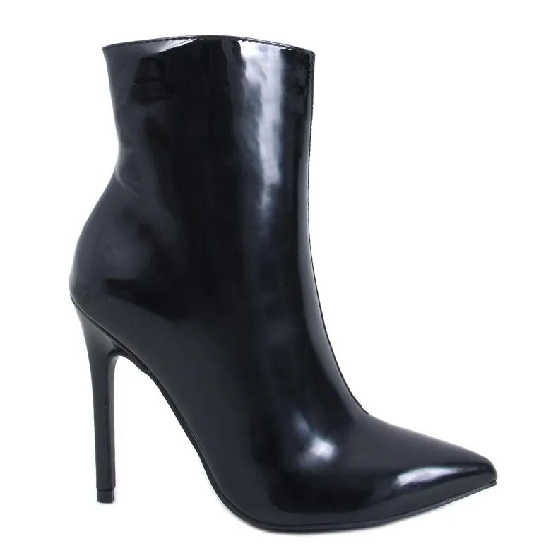 Roah Zwarte lak stiletto enkellaarzen