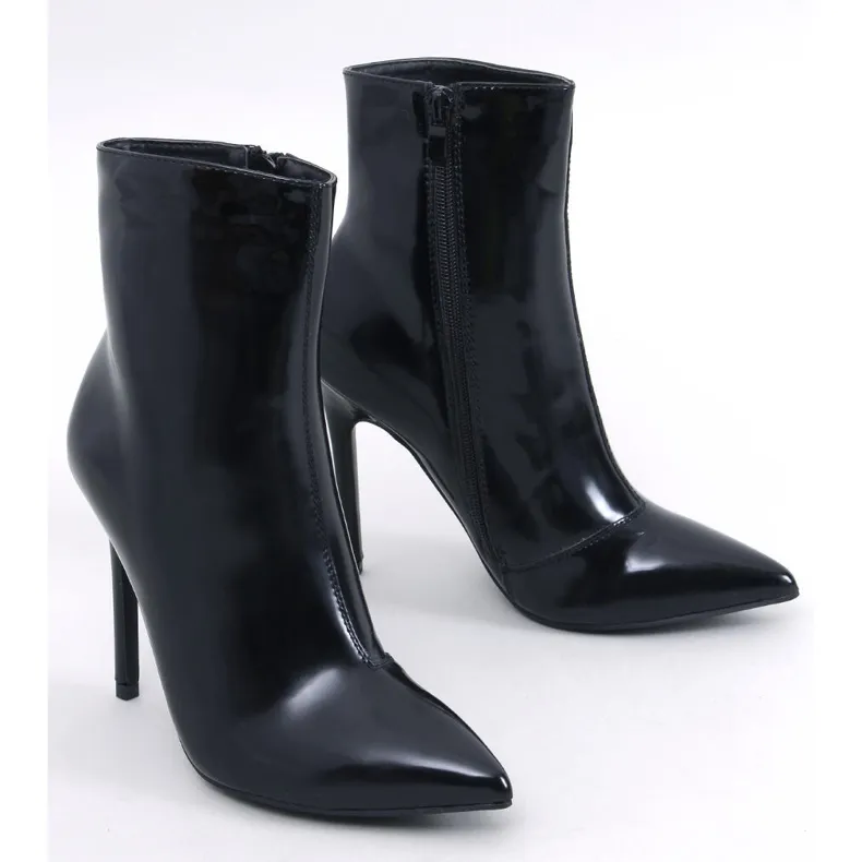 Roah Zwarte lak stiletto enkellaarzen