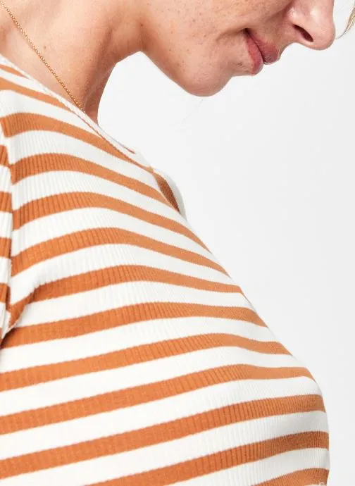      SELECTED FEMME SLFANNA LS CREW NECK TEE STR NOOS  BRUIN   